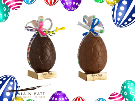 Oeuf de Pâques Garni - ref_149 - Oeuf 12 cm garni, chocolat noir