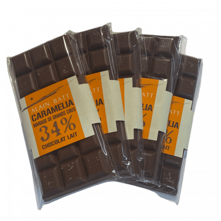 Tablette Caramelia 34% avec éclats de caramel - ref_361 - La tablette de 100 grammes