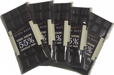 Tablette Chocolat noir 55 % - Sans sucres