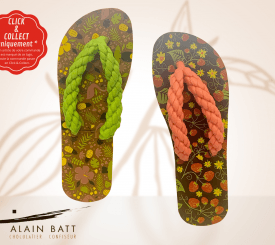 Paire de tongs en chocolat