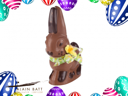 Lapin couché garni - ref_1348L - Lapin couché chocolat lait garni