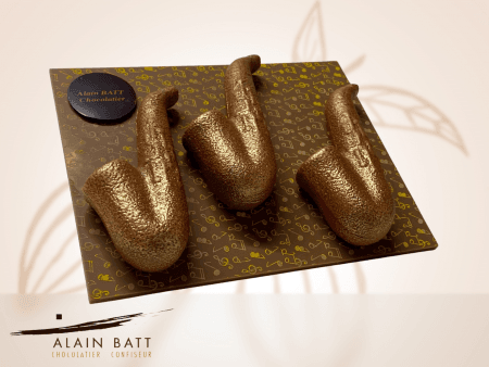 3 Minis Saxophones en chocolat - ref_1393N - Lot de 3 minis Saxophones en chocolat noir