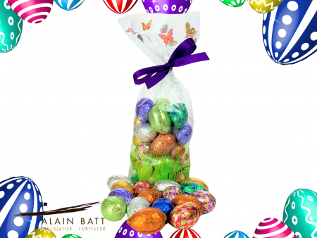 Petits oeufs de Pâques pralinés enveloppés - ref-1472-200 - Sachet de 200g