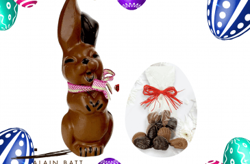 Grand Lapin rieur et sa garniture pralinée