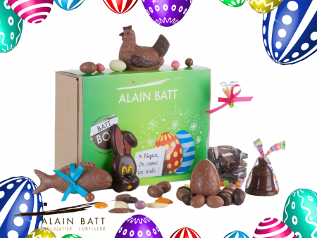 Batt BOX de Pâques - ref_1563A - Coffret chocolats assortis noir et lait