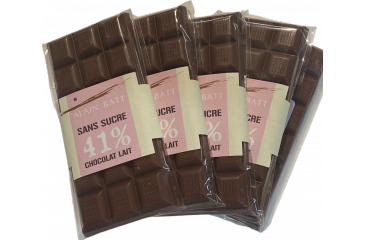 Tablette Chocolat lait 41 % - Sans sucres