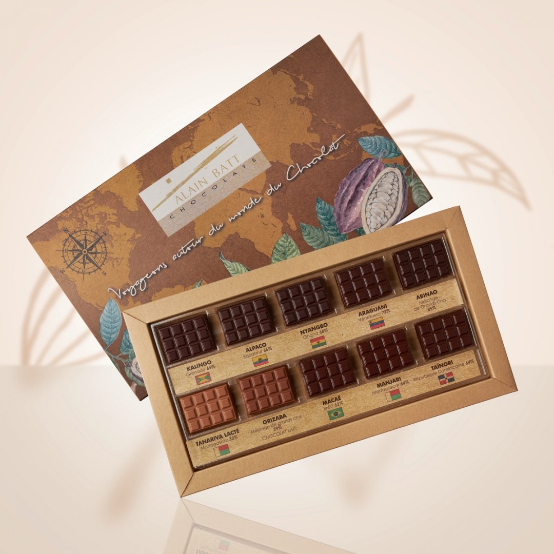 coffret chpocolat merci vert chocolat amande 250g