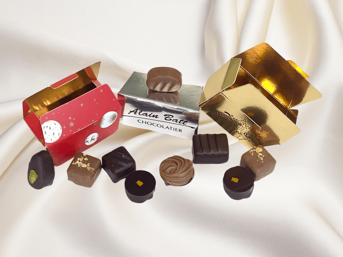 Mini ballotin 6 chocolats - Spécial fêtes de noël - Chocolats - Alain Batt