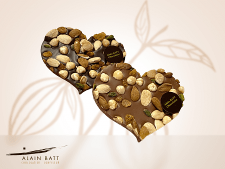 Coeur Mendiant - ref_1641N - Coeur Chocolat Noir