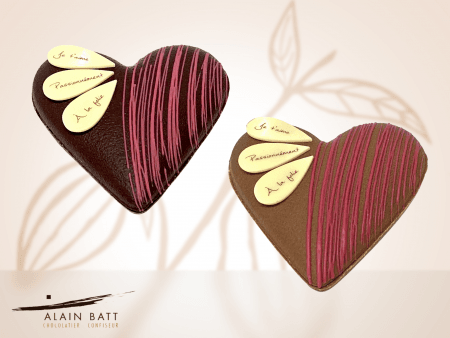 Coeur "Smack" garni - ref_1644N - Coeur Chocolat Noir