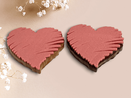 Coeur Zig Zag praliné - ref-1669F - Coeur Chocolat Noir