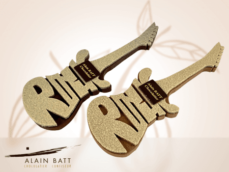 Guitare Rock - ref_1677N - Sujet en chocolat noir