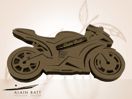 Moto Johnny - ref_1681N - Sujet en chocolat noir