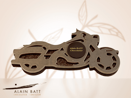 Moto Eddy - ref_1682N - Sujet en chocolat noir