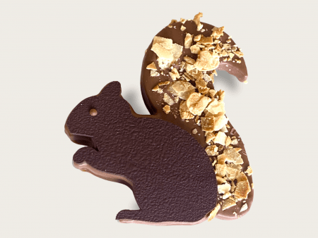Ecureuil praliné - ref_1684N - Sujet en chocolat noir