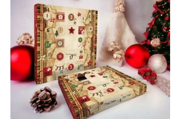 Calendrier de l'Avent rouge garni de chocolats