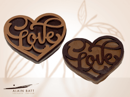 Coeur Love - ref_1704N - Coeur Chocolat Noir