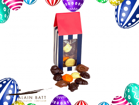 Cabine de plage garnie de friture chocolat - ref-1794 - Coffret 150g