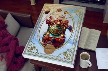 Calendrier de l'Avent Train de Noël garni de chocolats