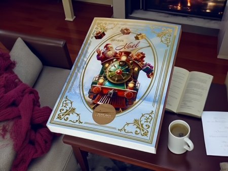 Calendrier de l'Avent Train de Noël garni de chocolats - ref_1806L - Coffret de 250g chocolats pralinés Lait