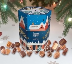 Calendrier de l'Avent Héxagonal garni de chocolats