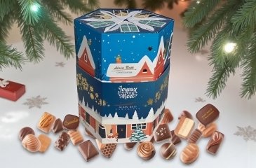 Calendrier de l'Avent Héxagonal garni de chocolats