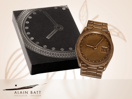 Montre en chocolat - ref-1827F - Montre en chocolat noir